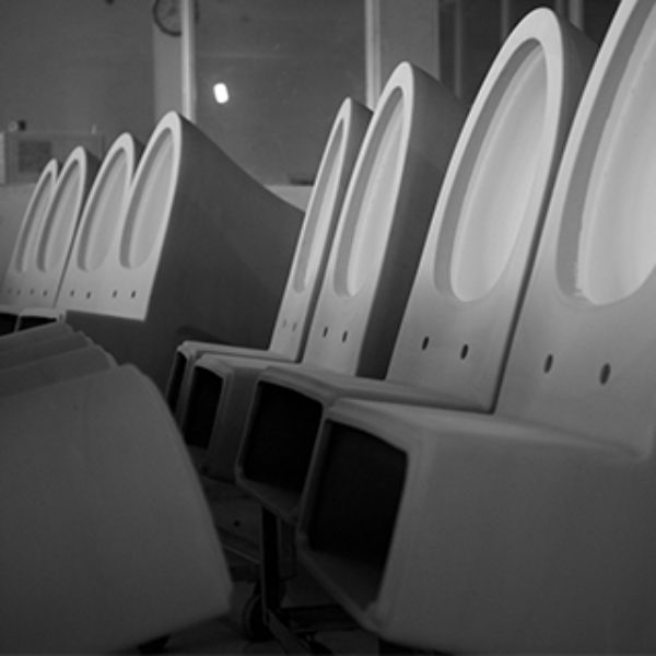 One-piece toilets lay out for slow drying